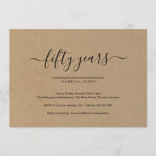 Milestone Adult Birthday Party Kraft Paper Invitation