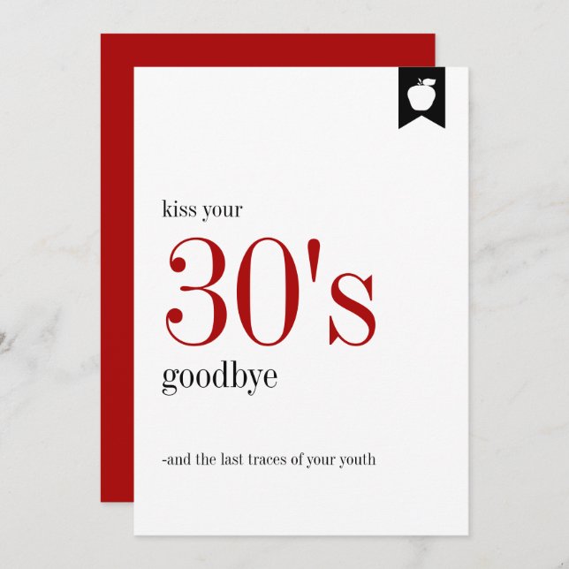 Milestone Birthday 30th Birthday Card (Front/Back)