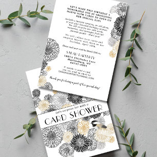 Milestone Birthday Black and Gold Card Shower