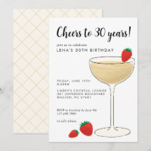 Milestone Birthday Cocktail Party Invitation