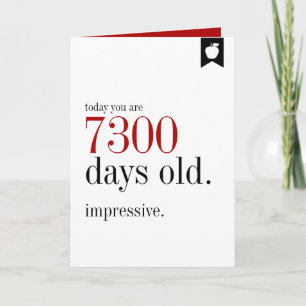 Milestone Birthday Days Old Birthday Greeting Card