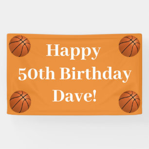 Milestone Birthday Party for Him Basketball Banner