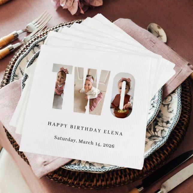 Milestone Birthday Photo Collage Party Napkins (Creator Uploaded)