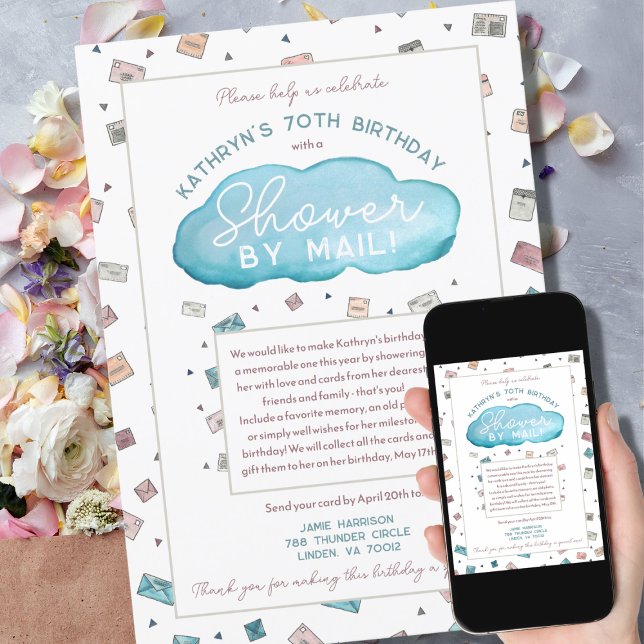 Milestone Birthday Shower by Mail Invitation (Creator Uploaded)