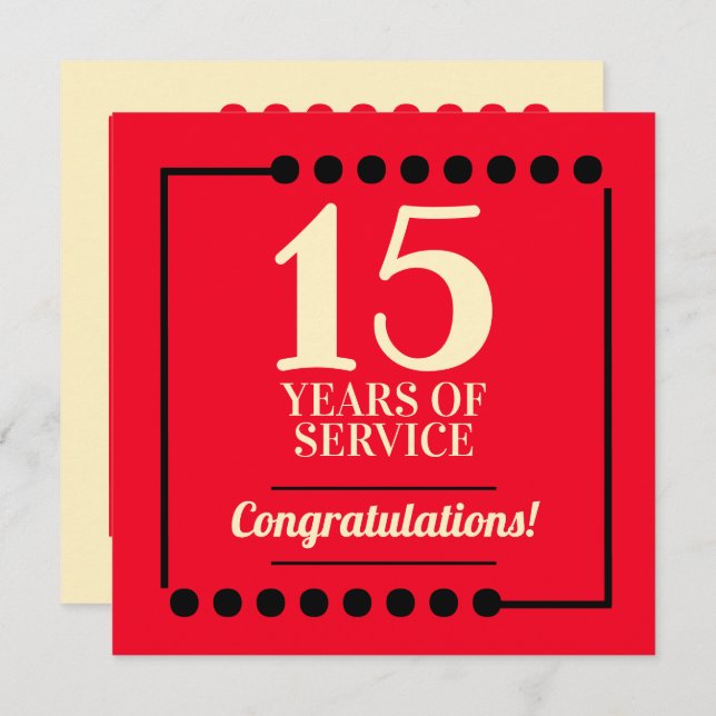 Milestone employee anniversary recognition award invitation (Front/Back)