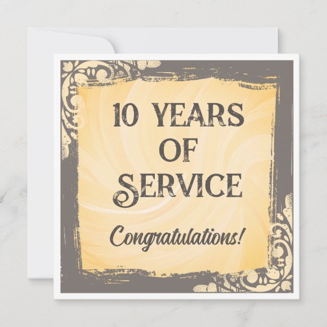 Milestone employee anniversary recognition award invitation (Front)