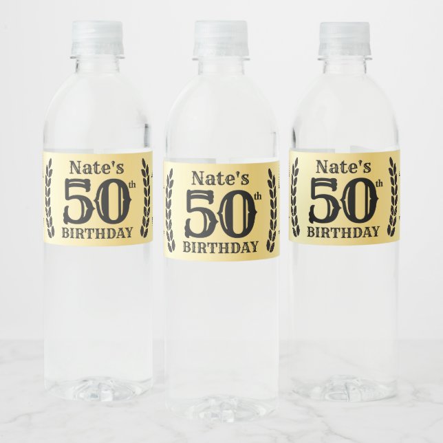 Milestone Faux Gold Vintage Water Bottle Label (Bottles)