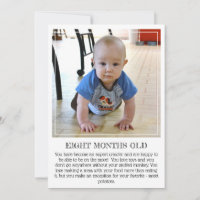 Milestone Keepsake Card: Eight Months Old