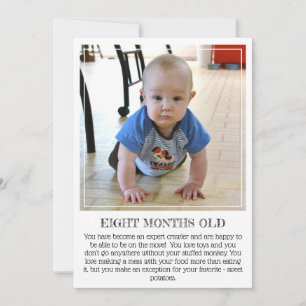 Milestone Keepsake Card: Eight Months Old Announcement