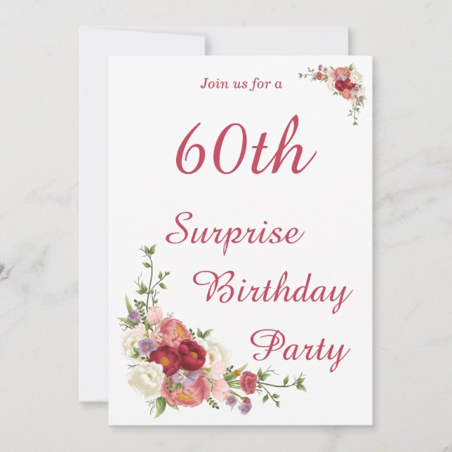 Milestone Peony Floral Birthday Party  Invitation (Front)