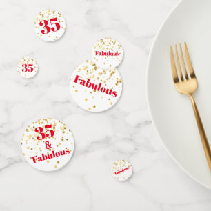 Milestone Table Confetti - Gold and Red Fabulous