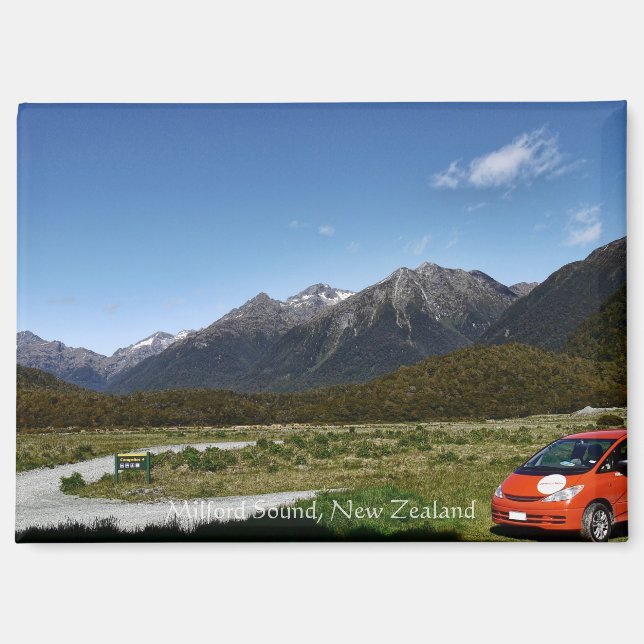 Milford Sound Camping @ New Zealand Magnet (Front)