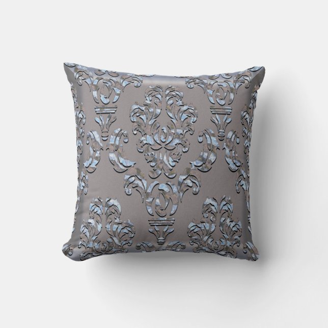 Miliscent  Damask Throw Pillow (Front)