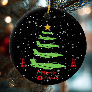 Military Aeroplane Christmas Tree WW2 Aviation  Ceramic Tree Decoration