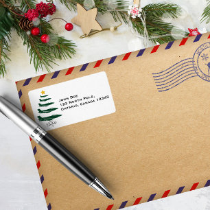 Military Aeroplane Christmas Tree WW2 Aviation Label