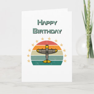 Military Aeroplane Flying, Aviation Birthday Card
