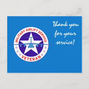 Military Airlift Service Veteran customisable Postcard