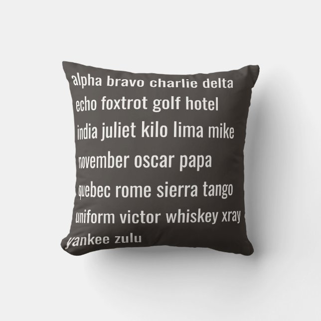 military alphabet cushion (Front)