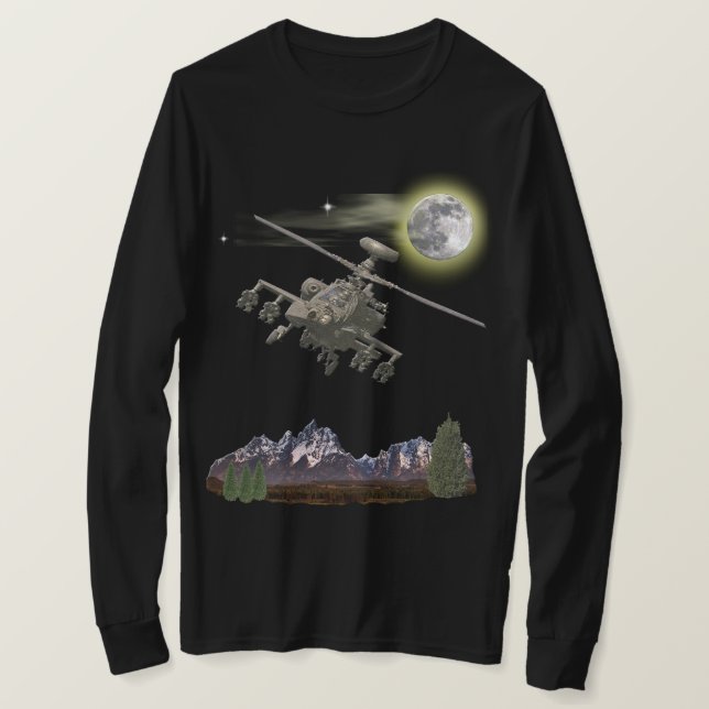 military apache helicopter T-Shirt (Design Front)