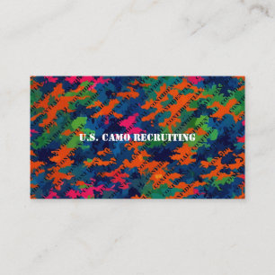 Military Armed Forces Recruiter U.S. Camouflage GI Business Card