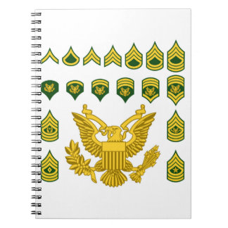 Military Army Enlisted Rank Insignia Notebook