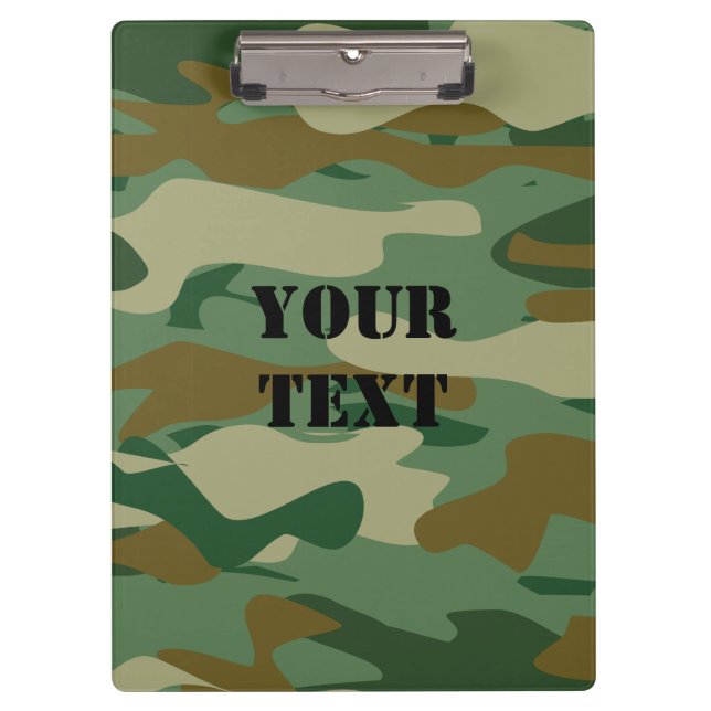 Military army green camouflage colour clipboard (Front)