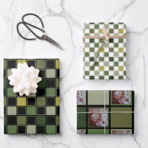 Military Army Green - Custom Name Text Photo Image Wrapping Paper Sheet