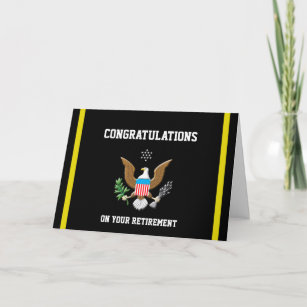 Military Army Retirement-2 Colours Defence emblem Card