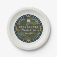 Military Baby Shower Paper Plate Reporting Duty