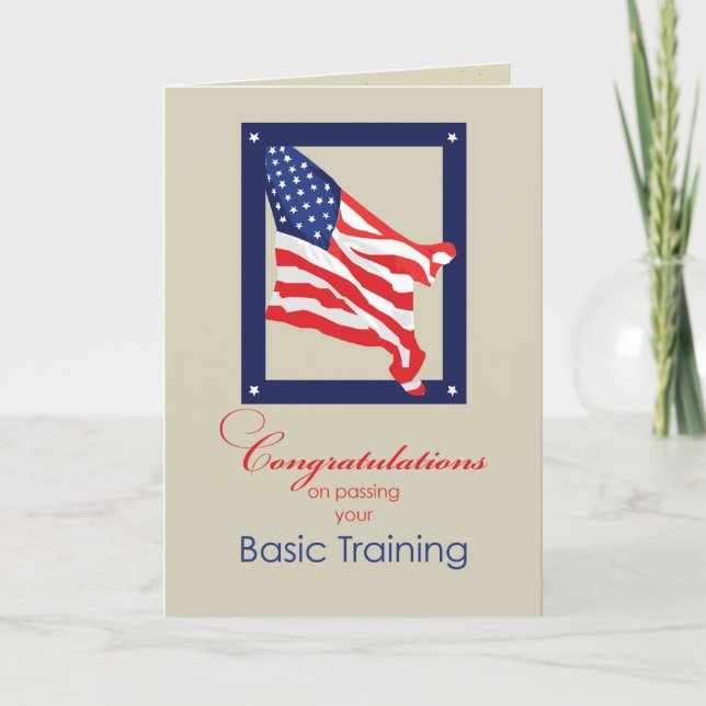 Military Basic Training Congratulations Flag, Star Card (Front)