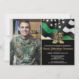 Military Basic Training Graduation Patriotic Photo Invitation