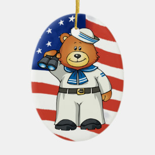 Military Bears Ceramic Tree Decoration