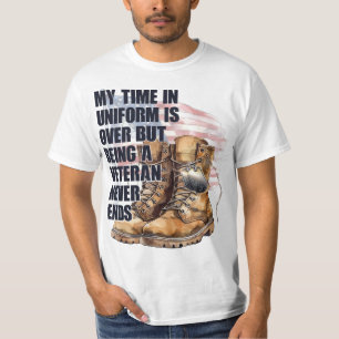 Military Boot Dog Tag Veteran T-Shirt