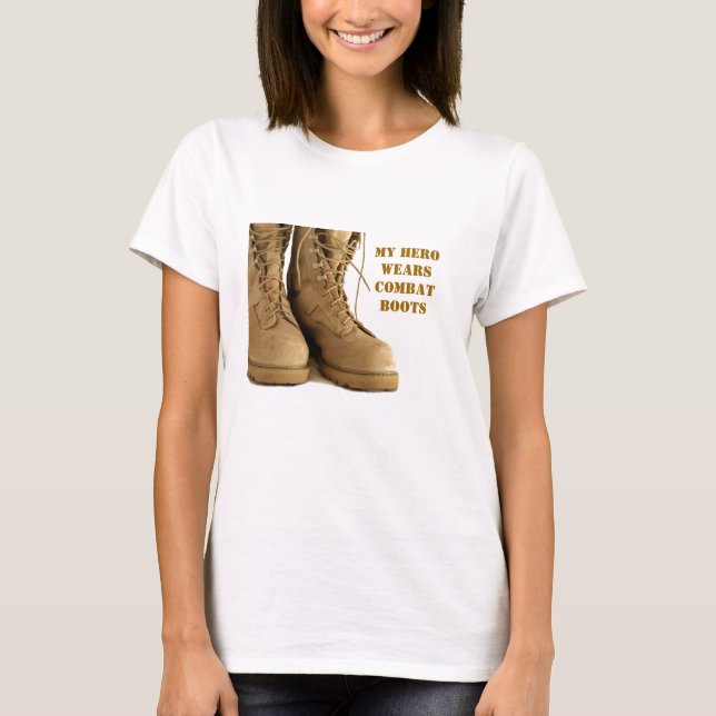 military boots women's t-shirt (Front)