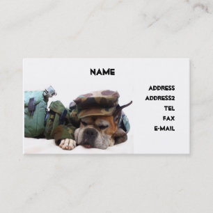 Military boxer dog business card