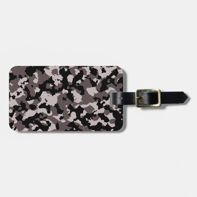Military Brown Camouflage Pattern Luggage Tag (Front Horizontal)