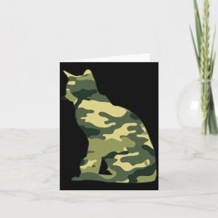 Military Burmese Camo Men Print Cat Kitty Veteran Card