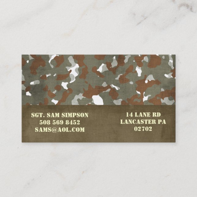 military business cards (Front)