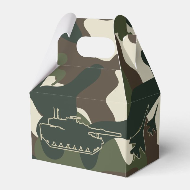 Military Camo Army Birthday Party Favour Boxes (Front Side)