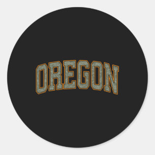 Military Camo Duck Hunter Orange Deer Hunting Oreg Classic Round Sticker