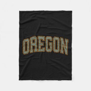 Military Camo Duck Hunter Orange Deer Hunting Oreg Fleece Blanket