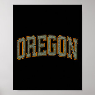 Military Camo Duck Hunter Orange Deer Hunting Oreg Poster