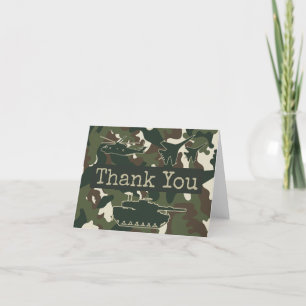 Military Camo Folded Thank You Note Cards
