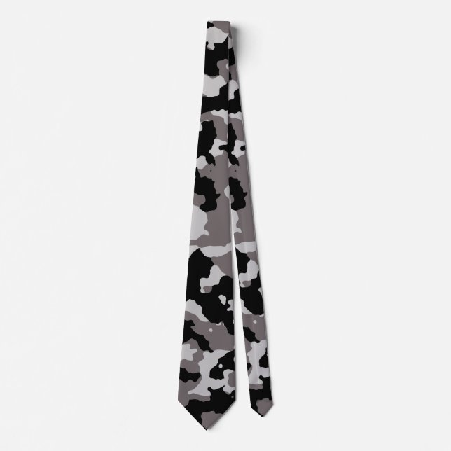 Military Camo Grey Camouflage Tie (Front)