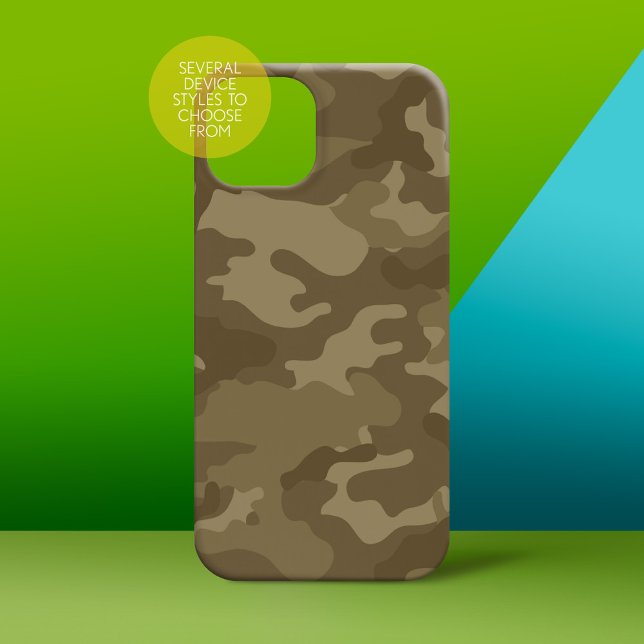 Military Camo Pattern desert tan (Personalized Phone Case - subtle name)