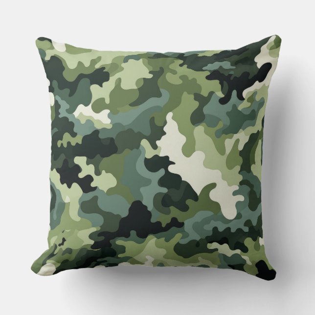 Military Camo Print Accent Pillow (Front)
