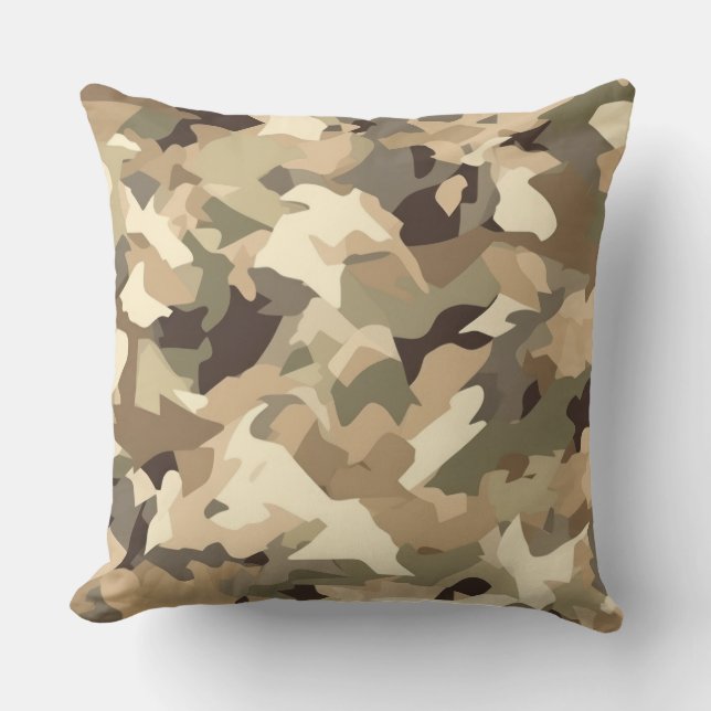 Military Camo Print Accent Pillow (Front)