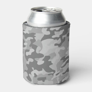 Military camo slate grey coastal grey silver styli can cooler