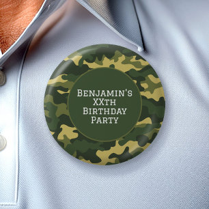Military camouflage Birthday Party Theme Custom 6 Cm Round Badge
