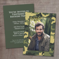 military camouflage Birthday with Photo
